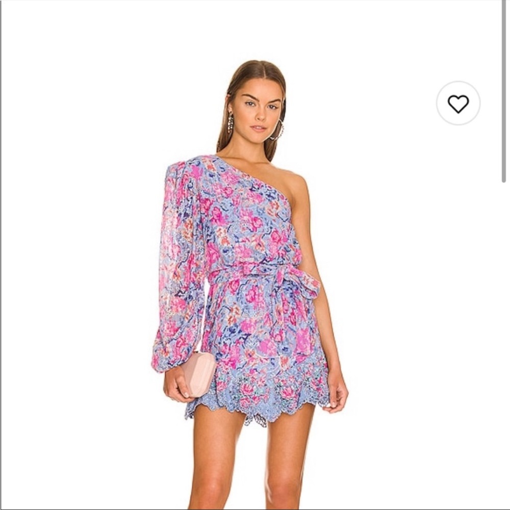 HEMANT & NANDITA
Belted One-Shoulder Eyelet Minidress